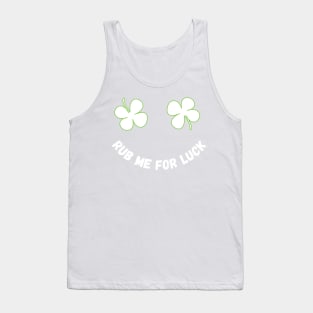 Womens Rub Me For Luck - Shamrock Boobs T-Shirt Irish Boobies St Patrick's Day Shirt Tank Top